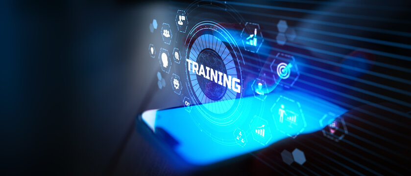 Professional Training and Workforce Development Visualized on a Digital Interface.