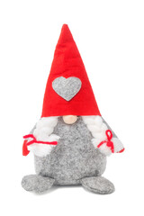 Santa Claus Decoration with Red Hat Isolated on White Background