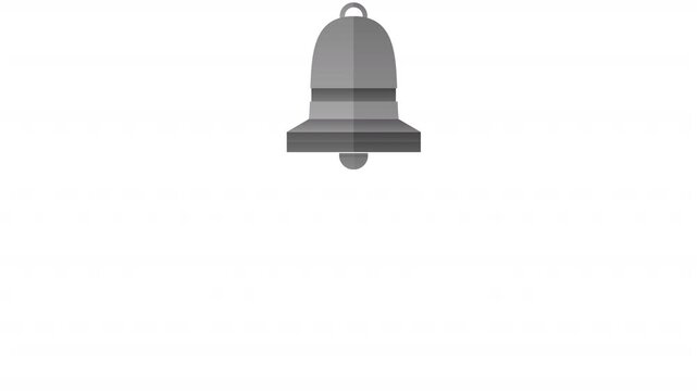 Robotic finger rings a bell. Animation of an internet channel subscription, alpha channel. Cartoon