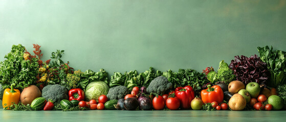 Brightly coloured fruit and vegetables on a light-coloured table showcase nature's bounty, making them ideal as a natural backdrop for food blogs.