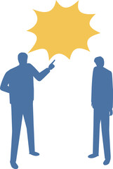 叱責する男性のシルエット