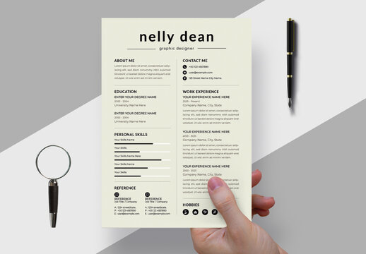 Clean Resume Template Layout