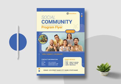 Social Community Connect Program Flyer