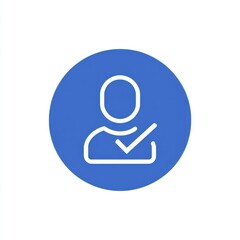 Minimalist blue avatar icon or user profile symbol in a simple circular shape representing a generic person or account on a digital platform