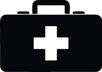 Illustration first aid kit medical box silhouette vector