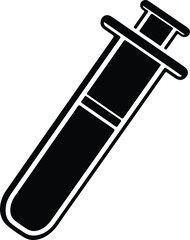Illustration Medical test tube black and white silhouette vector