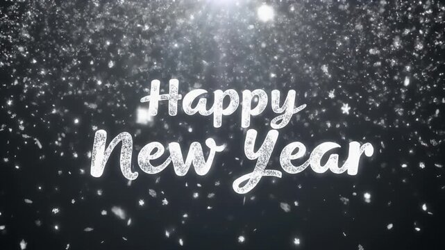 Silver White Snowfall Glow Happy New Year Elegant Winter Sparkle Background