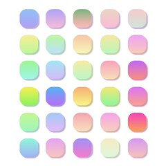Set of Pastel Gradient Color Swatches with Soft Shadow