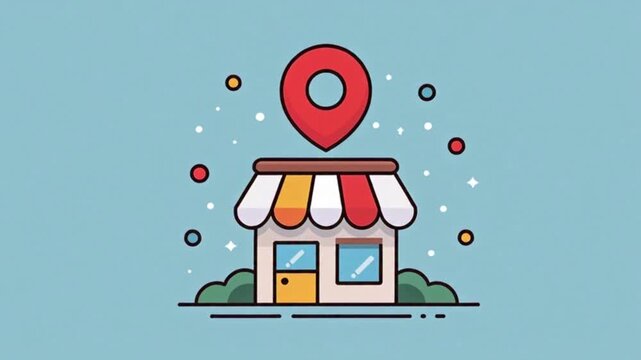 Shop Location Line Animated Icon