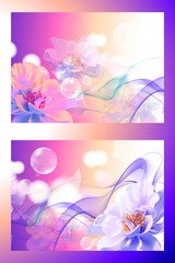 Beautiful colorful flowers fantasy background