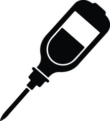 Illustration pipette chemical laboratory tool equipment black silhouette vector