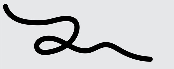 Squiggle Curly Line. Decorative Design Element. vector file illustration.