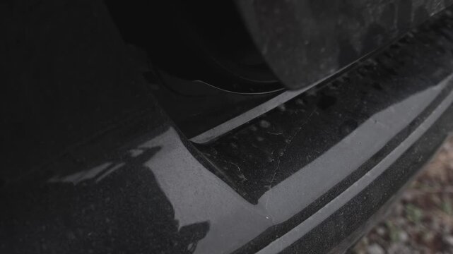 4k Crime Shot of Tools and Weapons in the Car Boot
