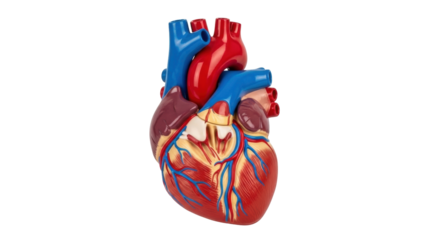 Isolated human heart model, medical demonstration of circulatory system structure and anatomy