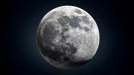 Obraz premium A detailed view of the moon showing craters and surface features against dark space
