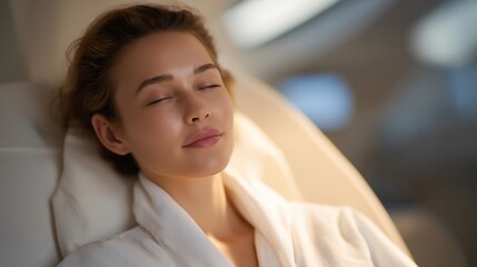 A patient lying still while a non-invasive imaging machine scans joints using light-based technology instead of radiation — orthopedic assessment, modern medical imaging, and gentle diagnostic