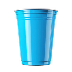 Blue plastic cup isolated on transparent background