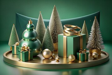 golden christmas tree