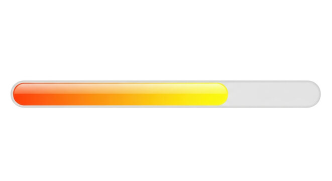 Isolated progress bar with orange to yellow fill in front of a grey area indicating zero progress