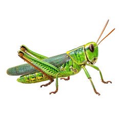 Green grasshopper isolated on transparent background