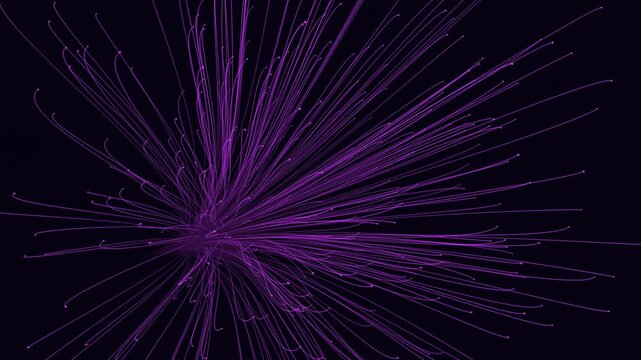 A dynamic and vibrant purple explosion emanating swirling white lines in a circular motion, creating a visually captivating and energetic display