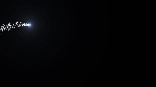 Glowing Magic Particle Trail Animation,Christmas Particles Trails, glitter twinkle magic dust animation, fairy sparkle line burst, white cartoon blinking stars, flat vector doodle glowing light trails
