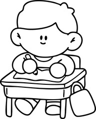 Cute cartoon, children, school age, illustration, hand drawn

