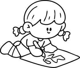 Cute cartoon, children, school age, illustration, hand drawn
