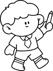 Cute cartoon, children, school age, illustration, hand drawn

