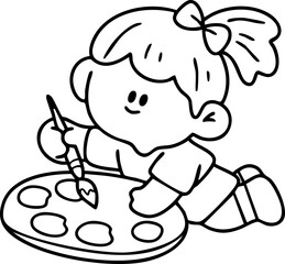 Cute cartoon, children, school age, illustration, hand drawn
