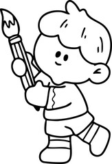 Cute cartoon, children, school age, illustration, hand drawn
