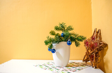 xmas decoration on a sideboard