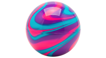 Isolated swirling sphere with violet, purple and teal patterns for modern design projects