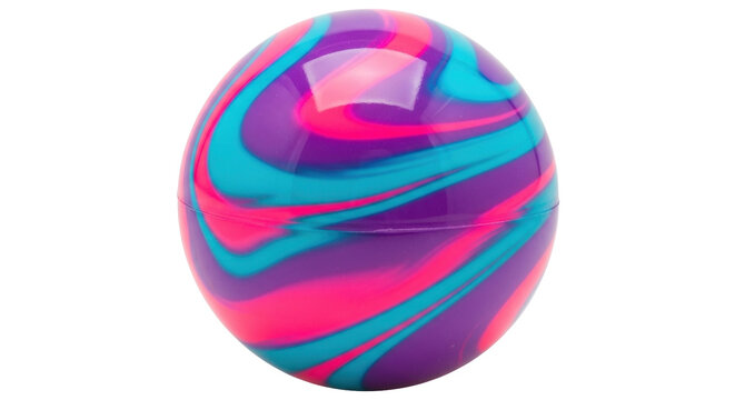 Isolated swirling sphere with violet, purple and teal patterns for modern design projects