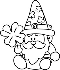 St. Patrick's Day Lucky Leaf Line Art, Cute Elements, Cute Illustration
