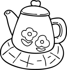 Line drawing, falling leaves, autumn, cute elements, cute illustrations