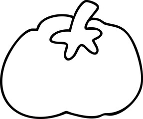 Line drawing, fast food, vegetables and fruits, cute elements, cute illustrations