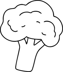 Line drawing, fast food, vegetables and fruits, cute elements, cute illustrations