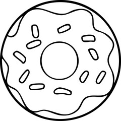 Line drawing, fast food, vegetables and fruits, cute elements, cute illustrations