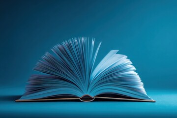Educational Book on Blue Background Concept