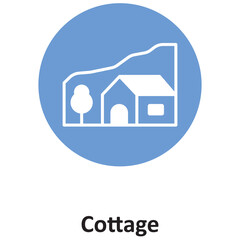Cottage Vector icon which can easily modify or edit