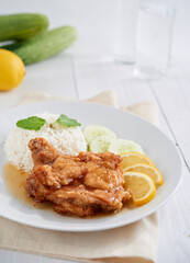 Lemon Chicken Chop with Rice