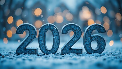 happy new year 2026 winter background