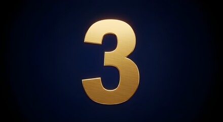 Fototapeta premium Golden three on dark blue background