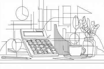 International Accounting Day Continuous Line Illustration