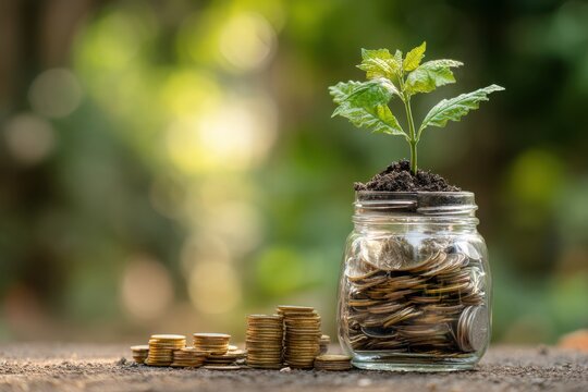 Seedling Representing Financial Investment Growth