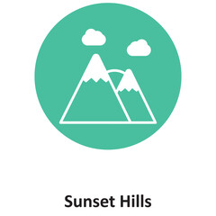 Sunset Hills Vector icon which can easily modify or edit