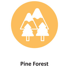 Pine Forest Vector icon which can easily modify or edit