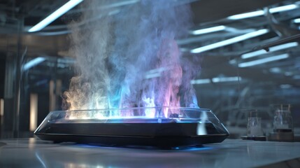 Abstract colorful smoke display device