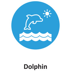Obraz premium Dolphin Vector icon which can easily modify or edit